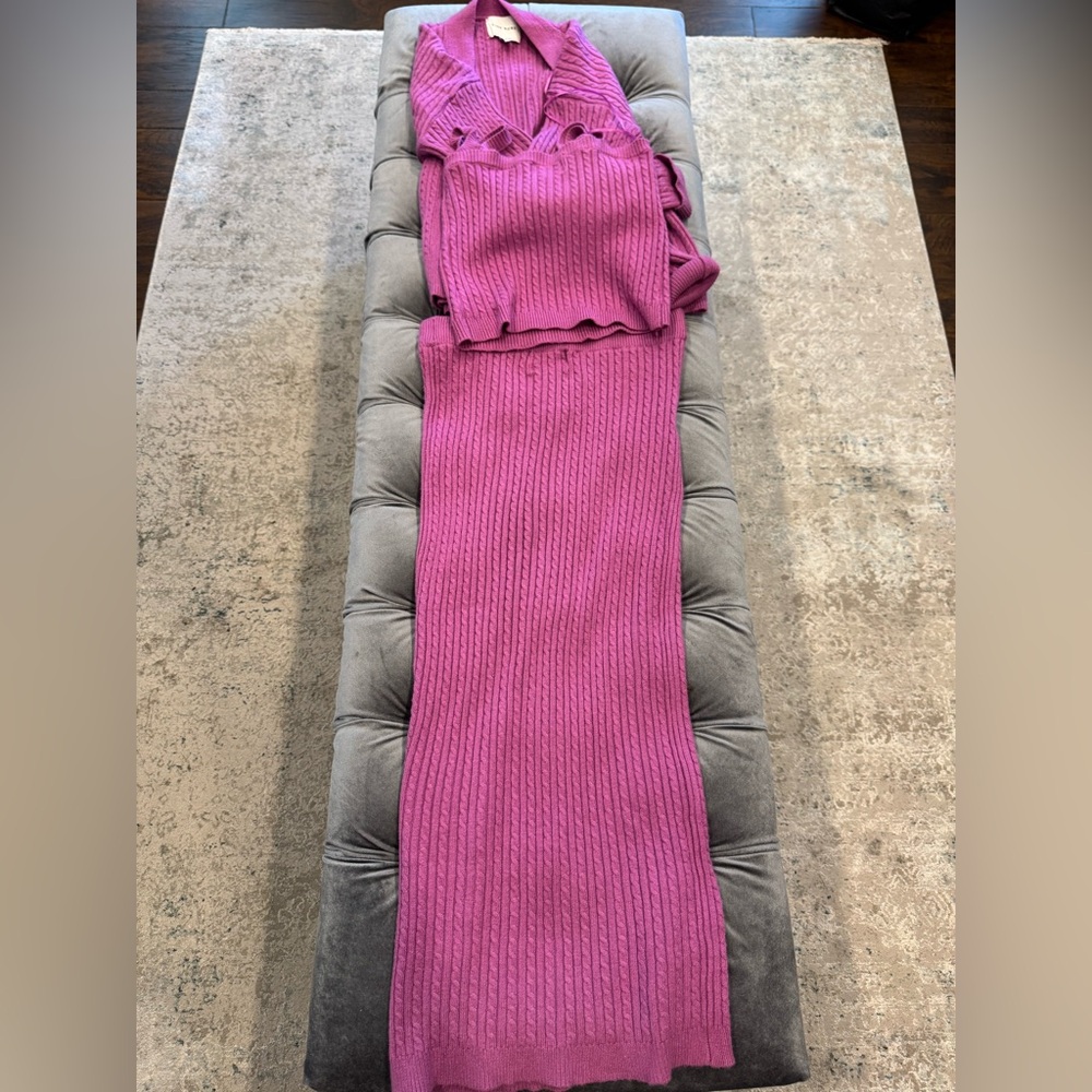 Pink Knit skirt Set - Picture 1 of 5